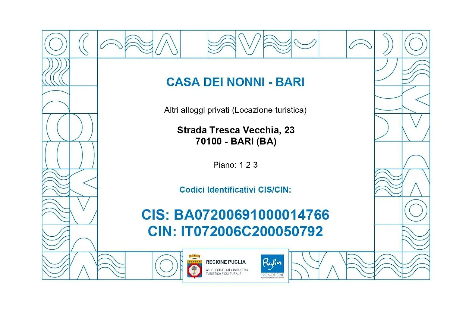 Casa Dei Nonni - Tresca Vecchia Bari公寓 0*, 巴里